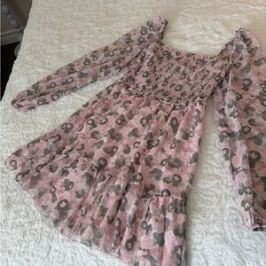 Wilfred Pink and Gray Floral Kids Dress